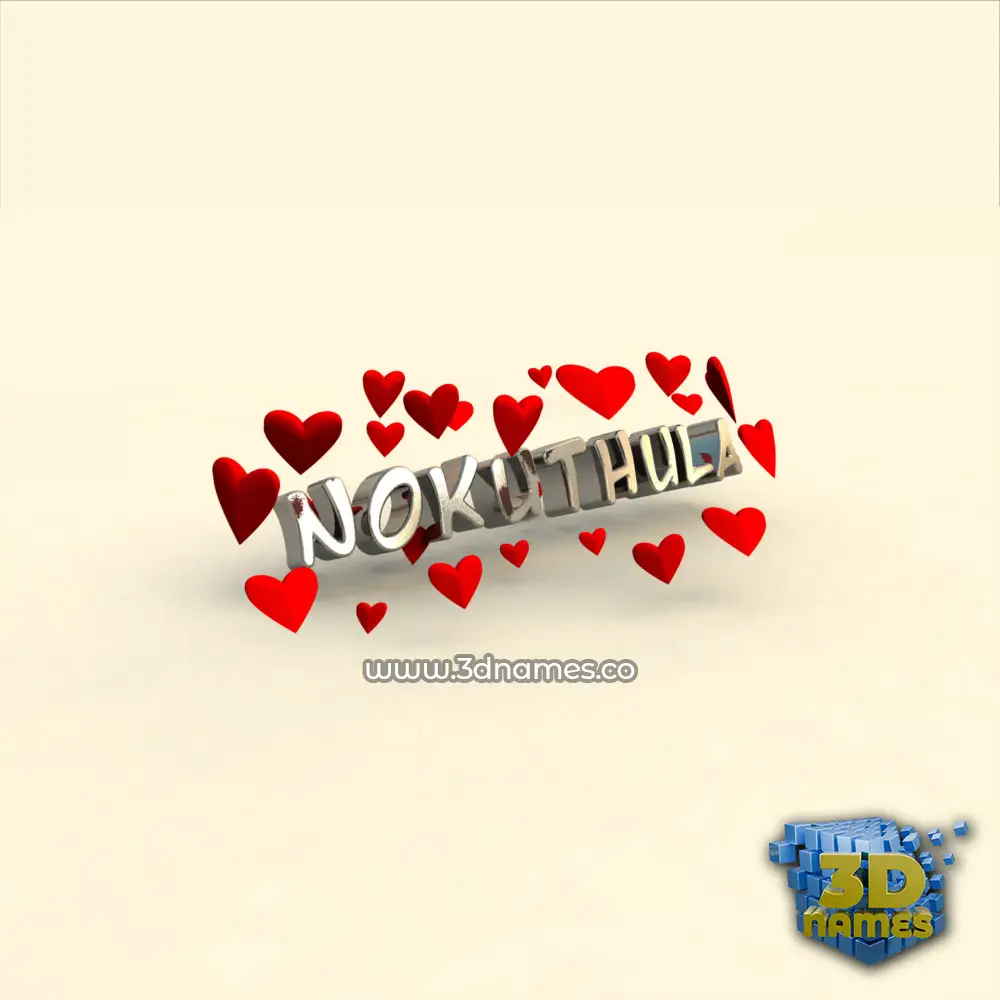 nokuthula in In Love style - 3D name wallpaper
