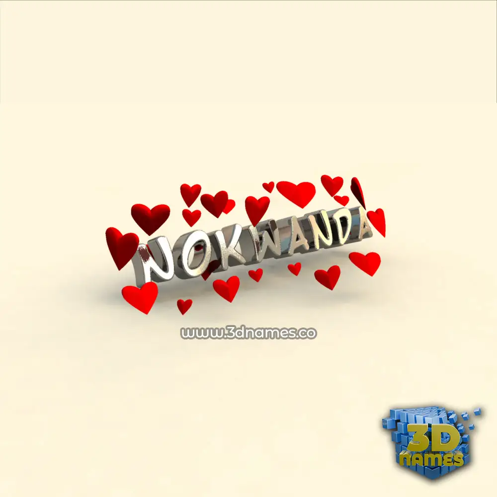 nokwanda in In Love style - 3D name wallpaper