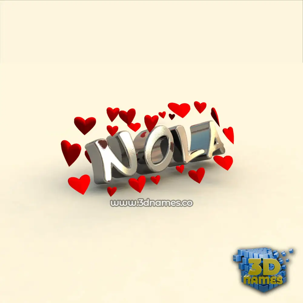 nola in In Love style - 3D name wallpaper