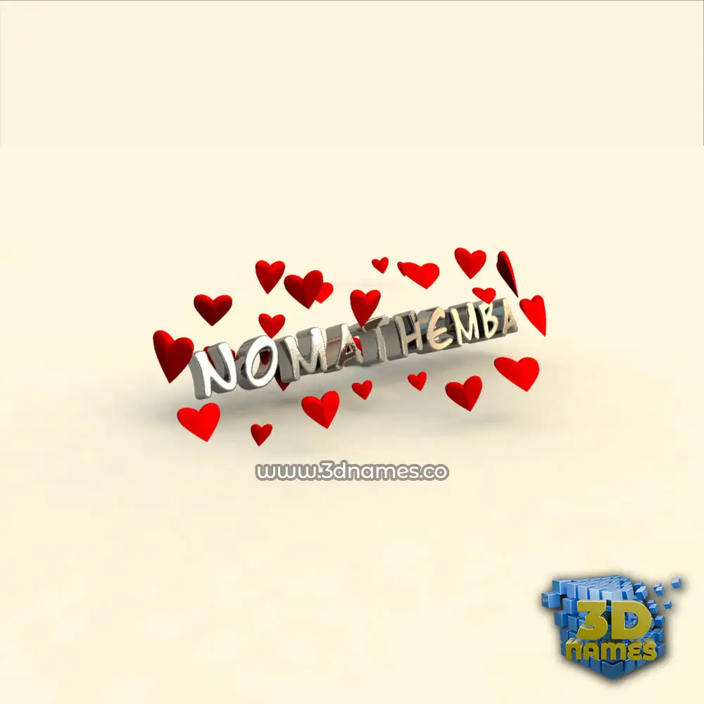nomathemba in In Love style - 3D name wallpaper