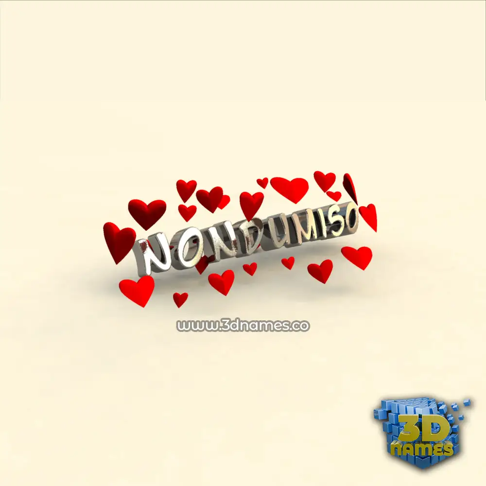 nondumiso in In Love style - 3D name wallpaper