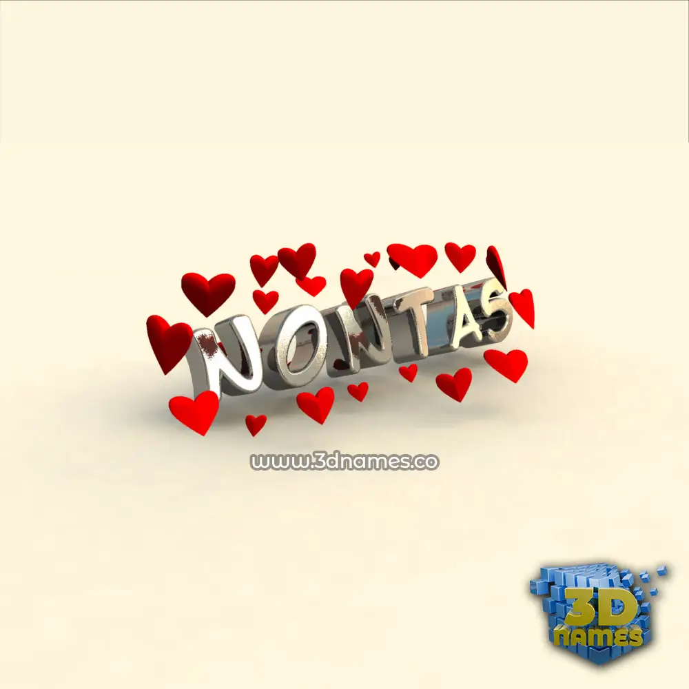nontas in In Love style - 3D name wallpaper