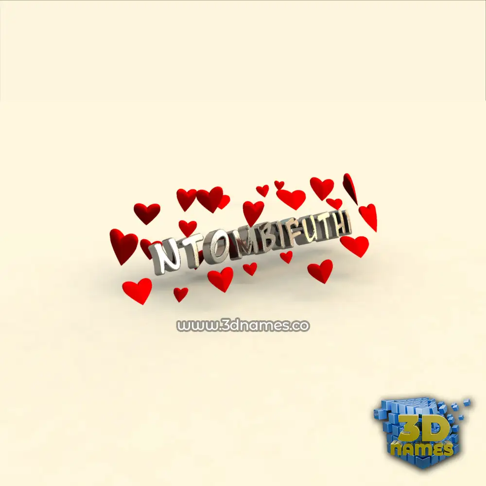 ntombifuthi in In Love style - 3D name wallpaper