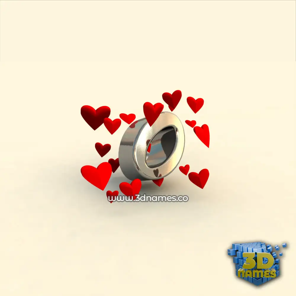 o in In Love style - 3D name wallpaper