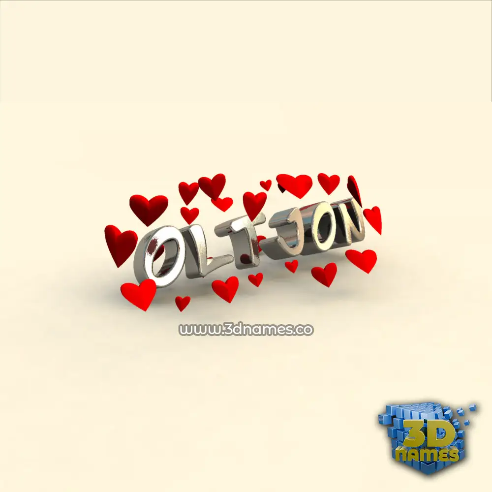oltjon in In Love style - 3D name wallpaper