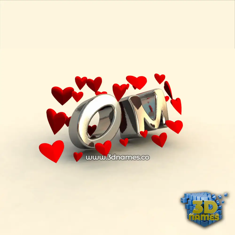 om in In Love style - 3D name wallpaper