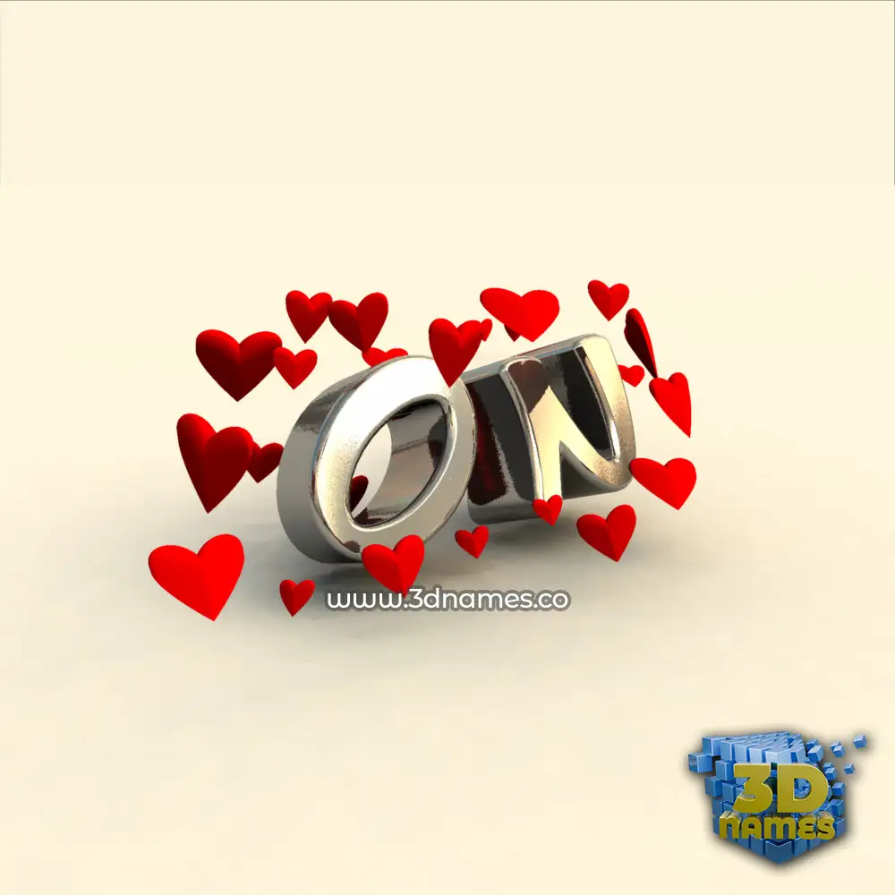 on in In Love style - 3D name wallpaper