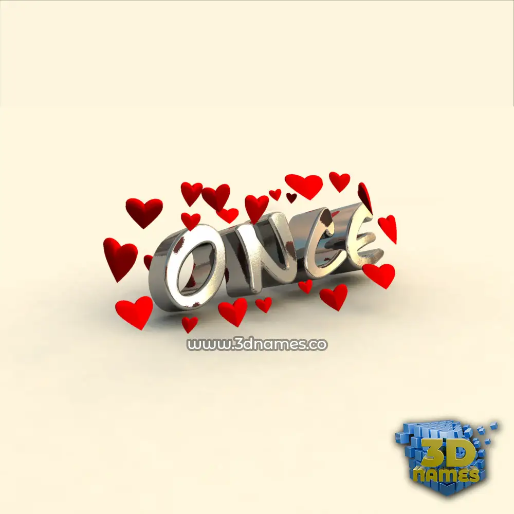 once in In Love style - 3D name wallpaper