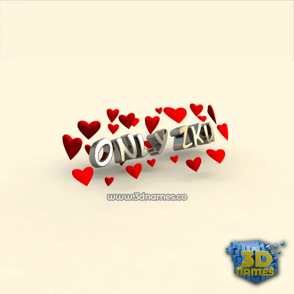 only 2ku in In Love style - 3D name wallpaper