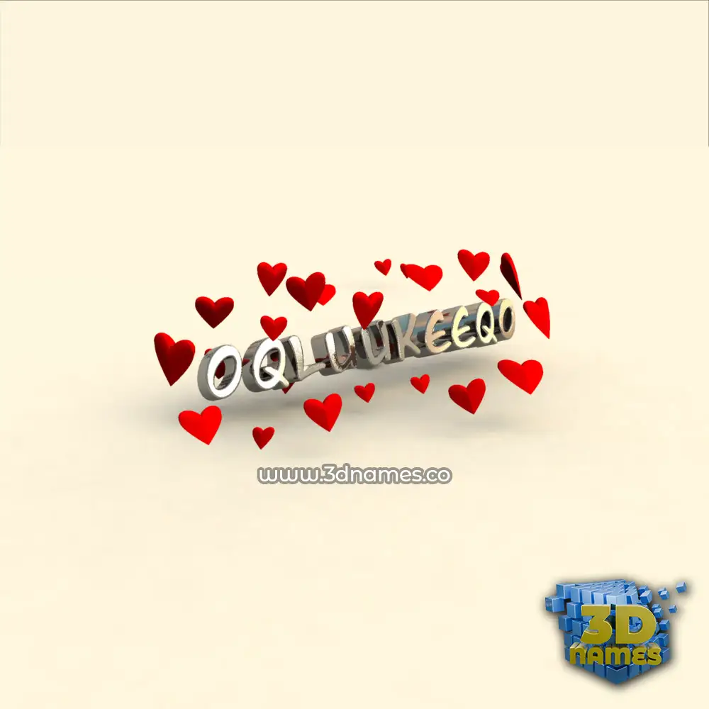 oqluukeeqo in In Love style - 3D name wallpaper