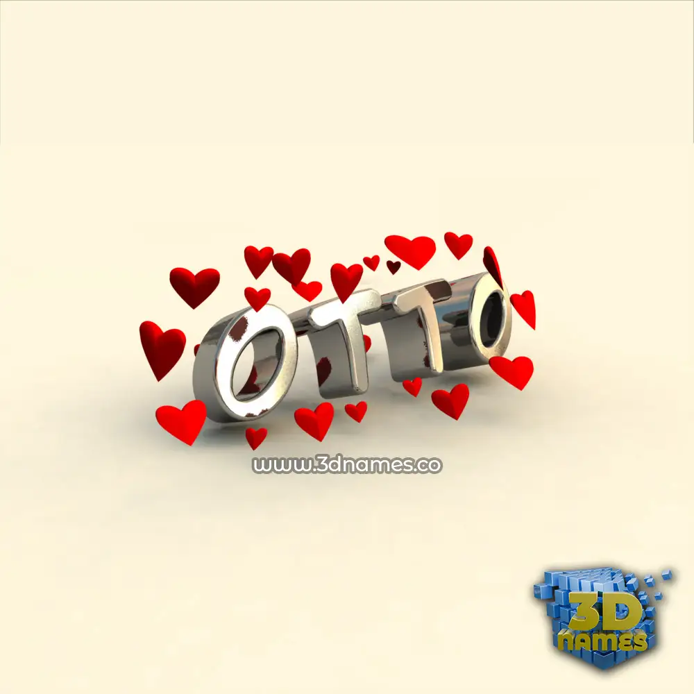 otto in In Love style - 3D name wallpaper