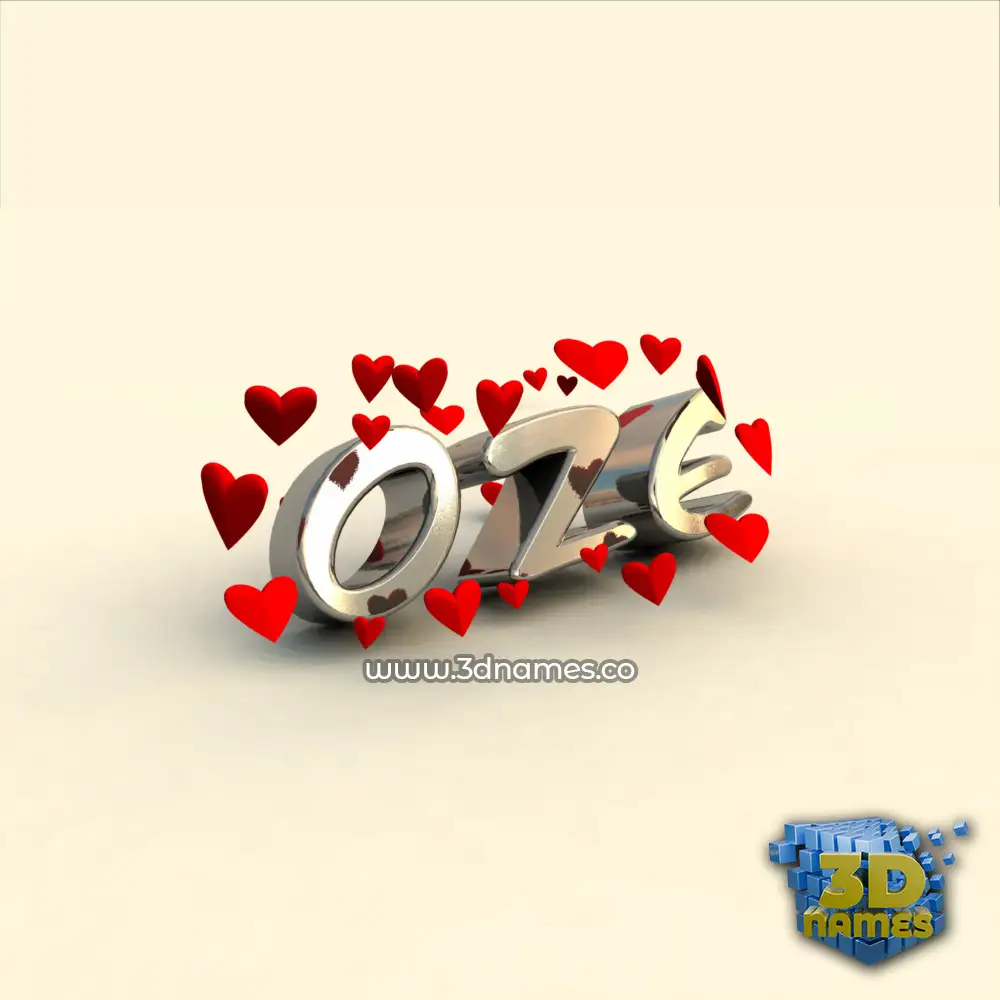 oze in In Love style - 3D name wallpaper