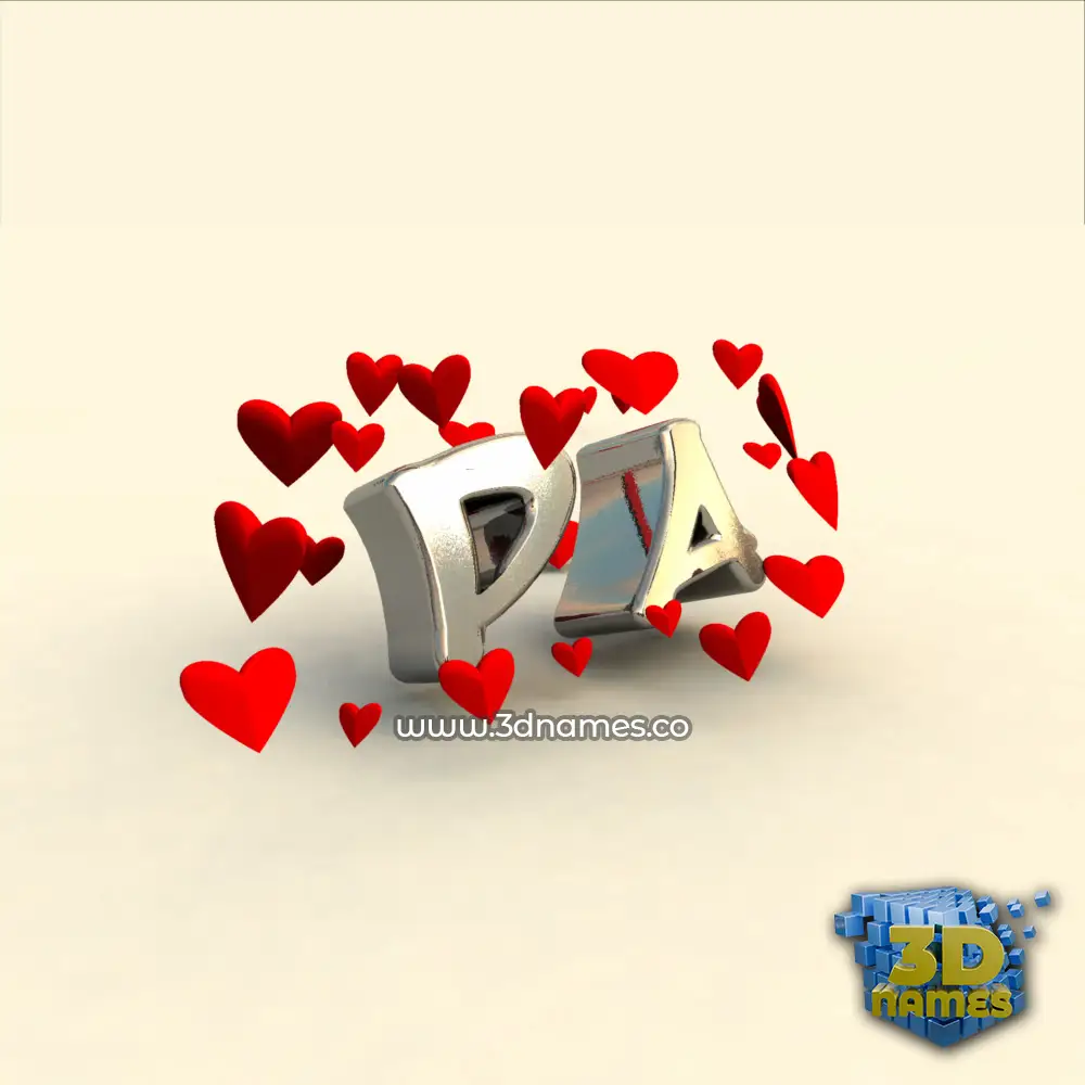 pa in In Love style - 3D name wallpaper