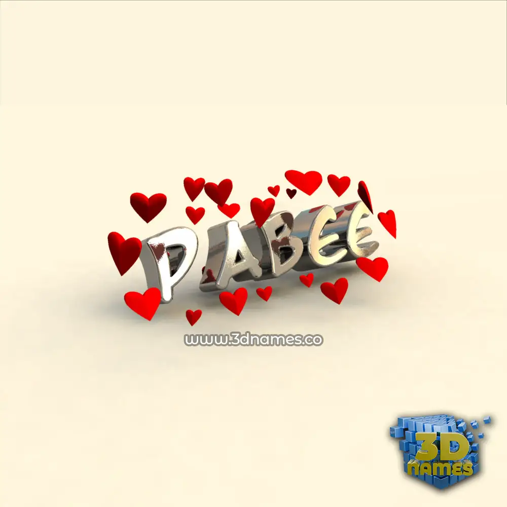 pabee in In Love style - 3D name wallpaper