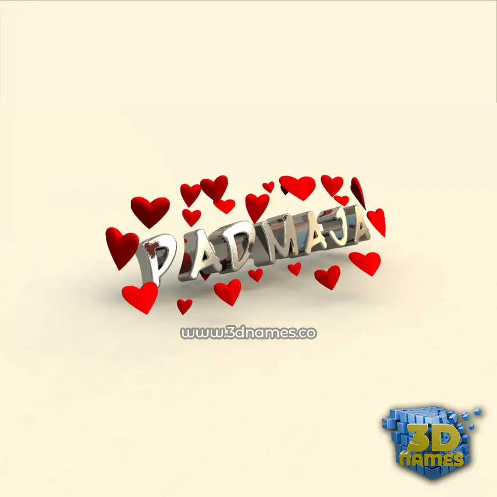 padmaja in In Love style - 3D name wallpaper
