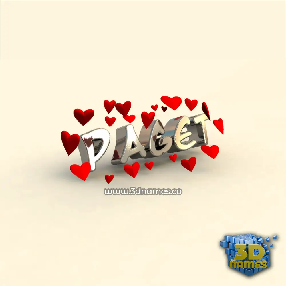 paget in In Love style - 3D name wallpaper