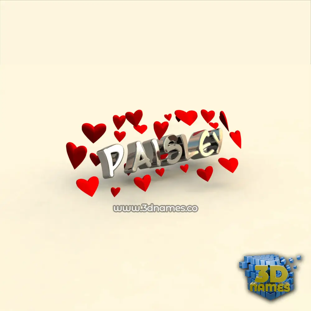 paisley in In Love style - 3D name wallpaper