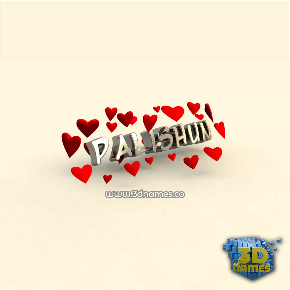 palishun in In Love style - 3D name wallpaper