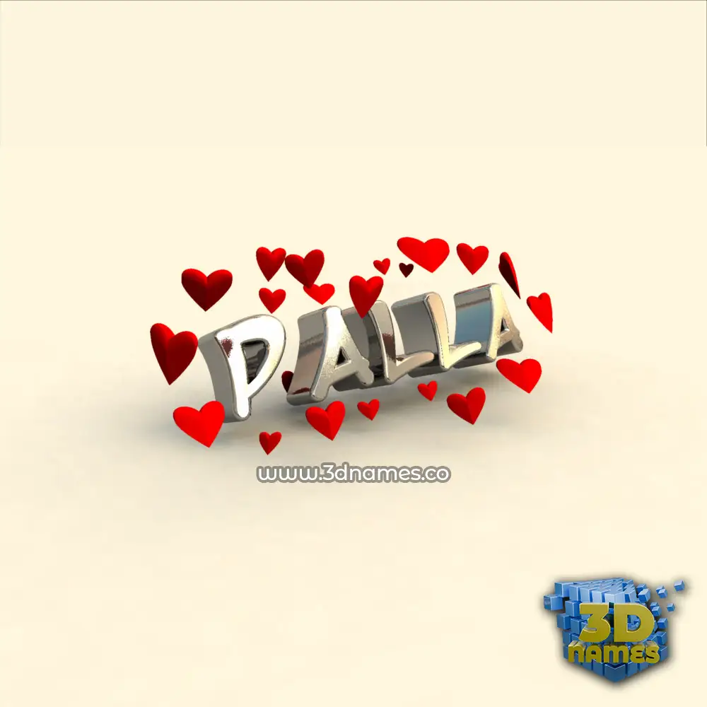 palla in In Love style - 3D name wallpaper