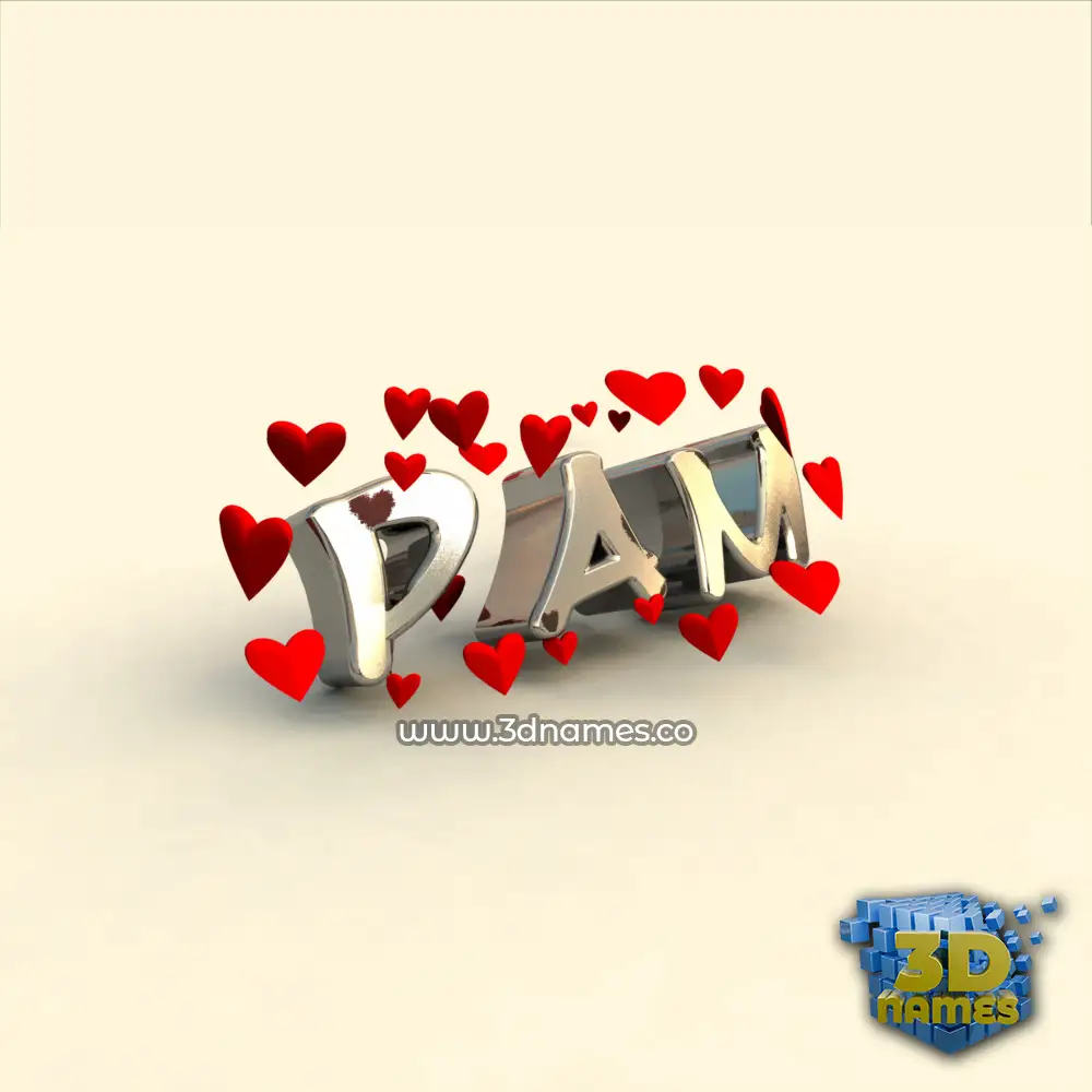 pam in In Love style - 3D name wallpaper