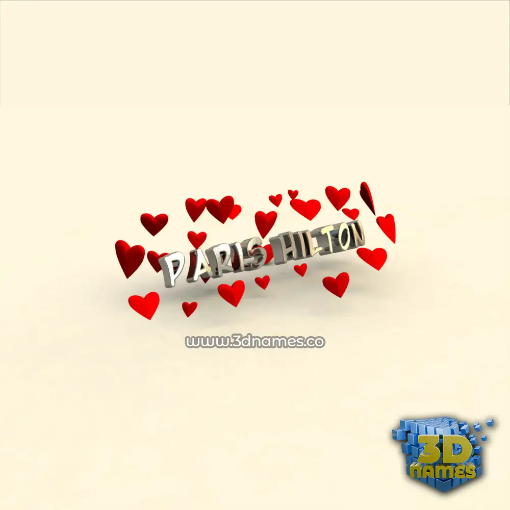 paris hilton in In Love style - 3D name wallpaper