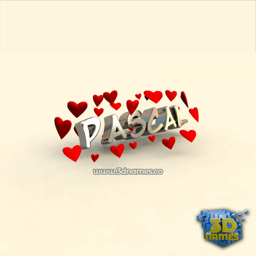 pascal in In Love style - 3D name wallpaper