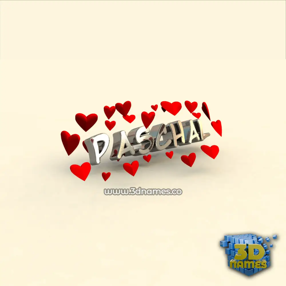 paschal in In Love style - 3D name wallpaper