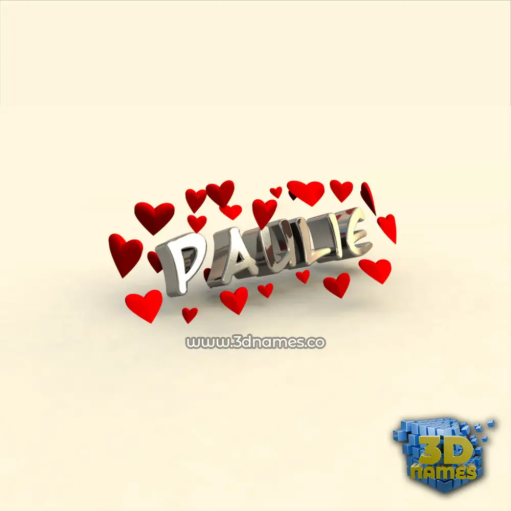 paulie in In Love style - 3D name wallpaper