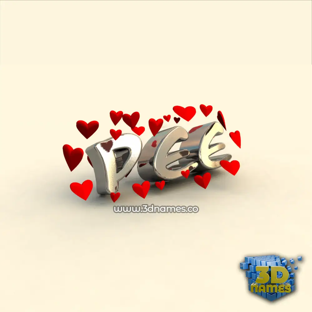 pee in In Love style - 3D name wallpaper