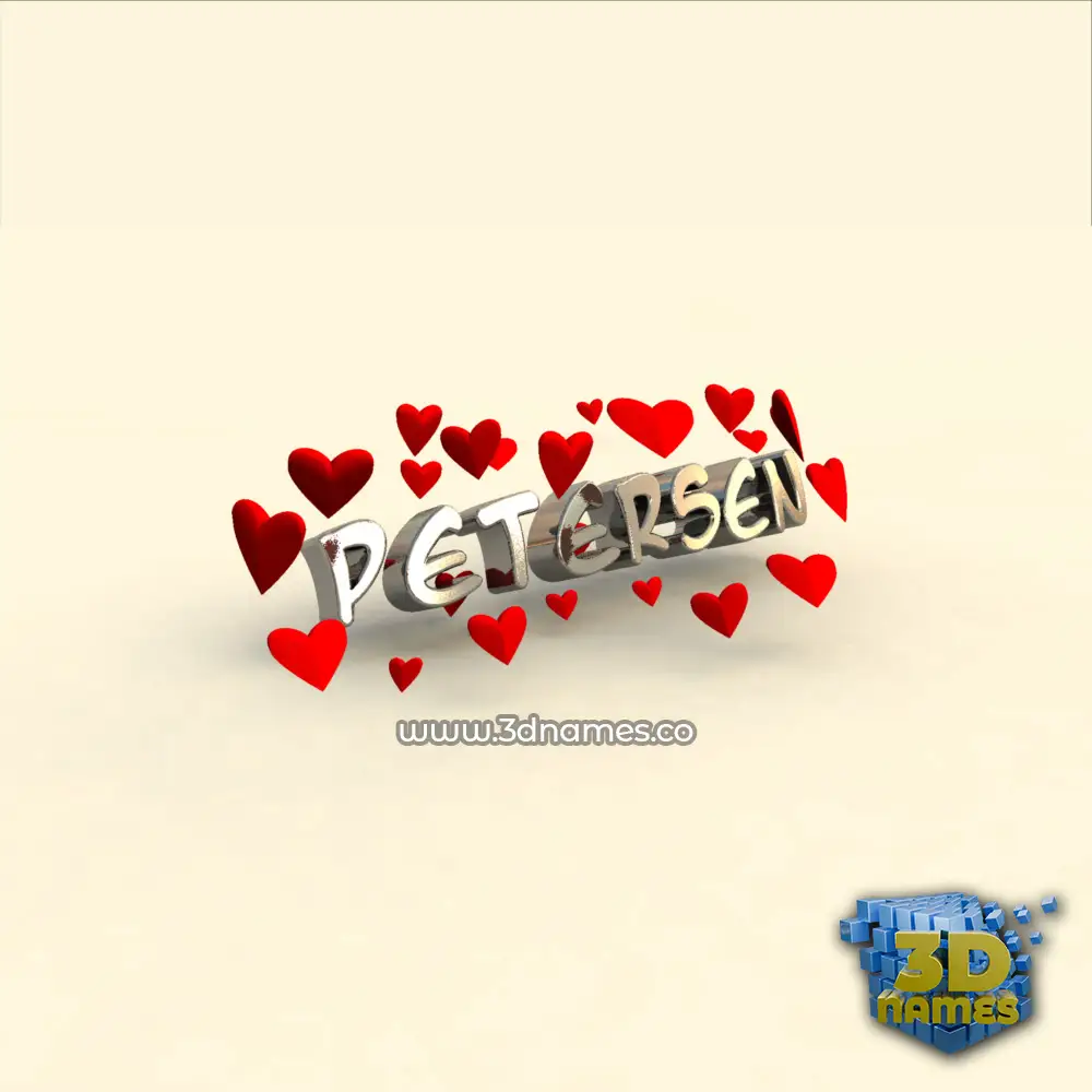 petersen in In Love style - 3D name wallpaper