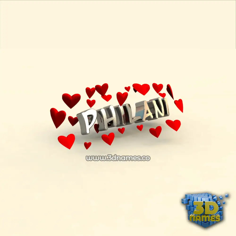 philani in In Love style - 3D name wallpaper