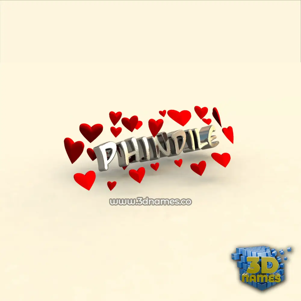 phindile in In Love style - 3D name wallpaper