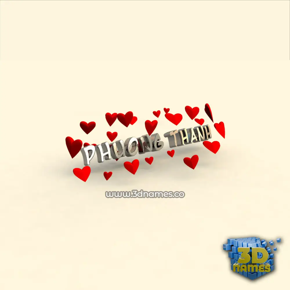 phuong thanh in In Love style - 3D name wallpaper