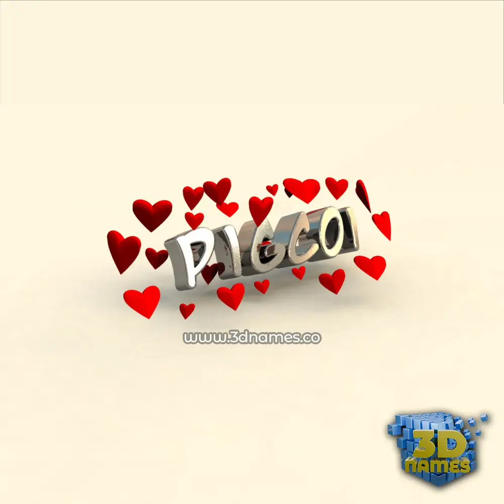 pigcoi in In Love style - 3D name wallpaper