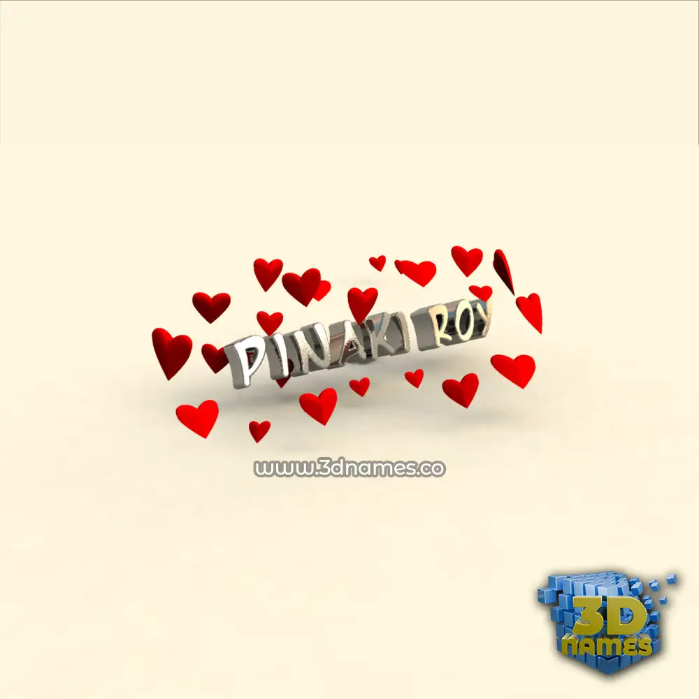 pinaki roy in In Love style - 3D name wallpaper