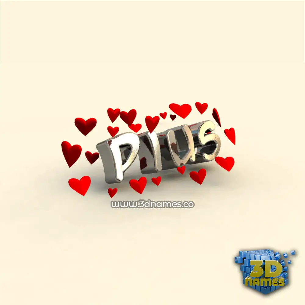 pius in In Love style - 3D name wallpaper