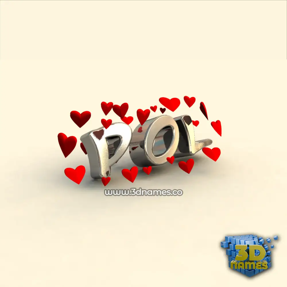 pol in In Love style - 3D name wallpaper