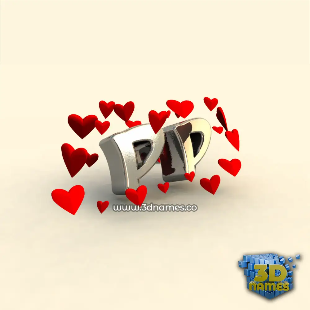 pp in In Love style - 3D name wallpaper