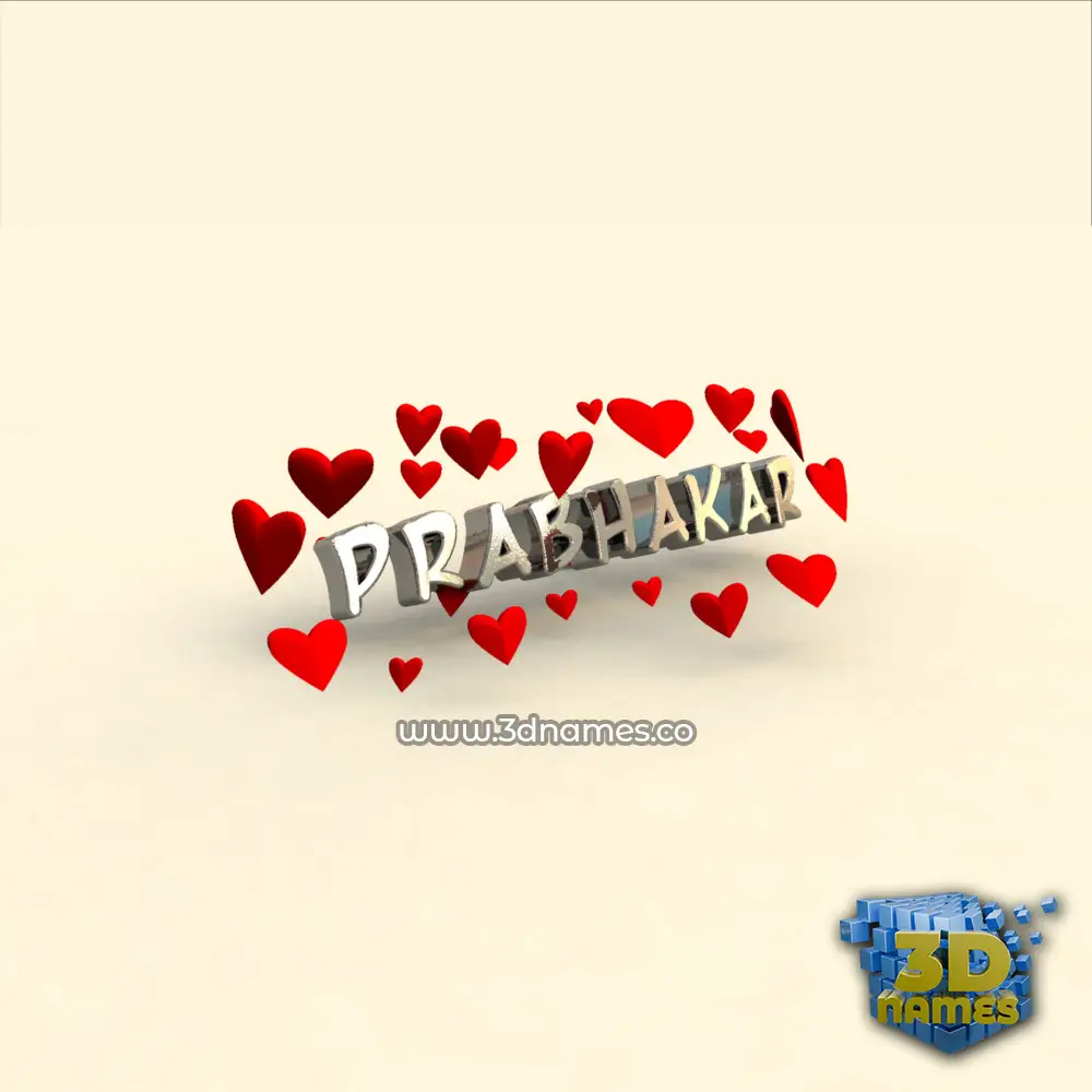 prabhakar in In Love style - 3D name wallpaper