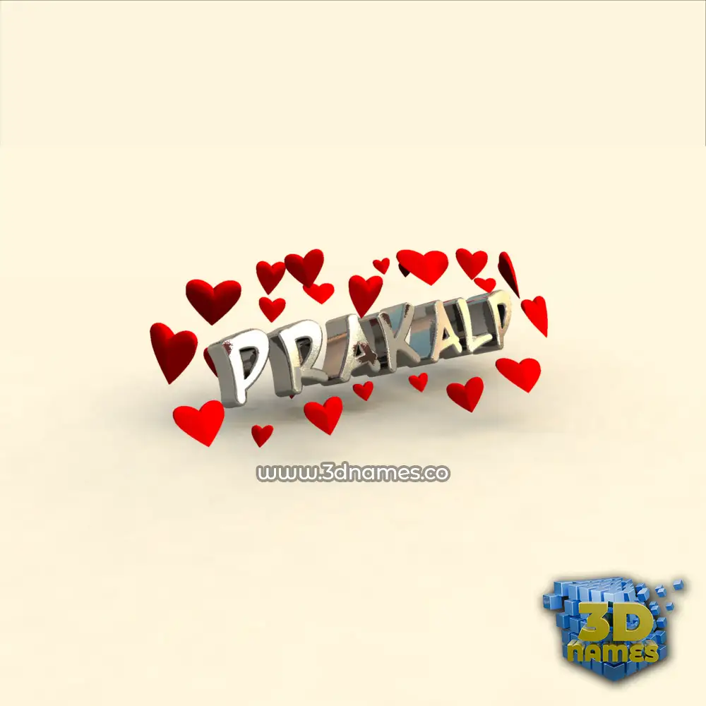 prakalp in In Love style - 3D name wallpaper