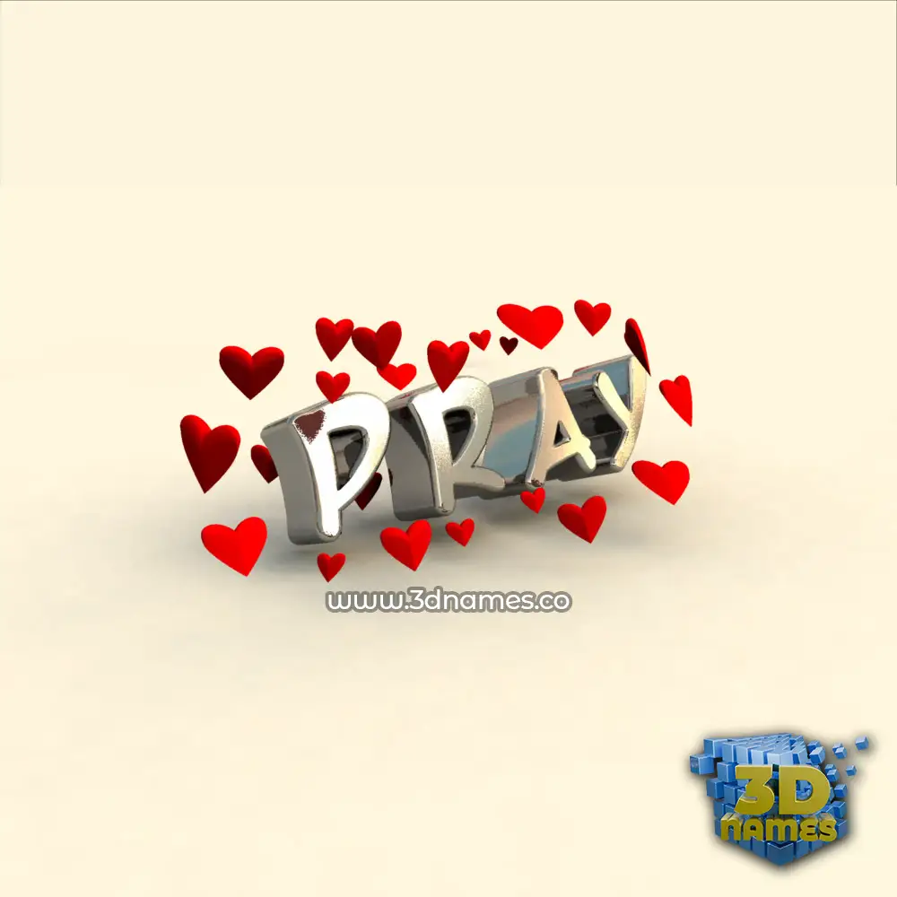 pray in In Love style - 3D name wallpaper
