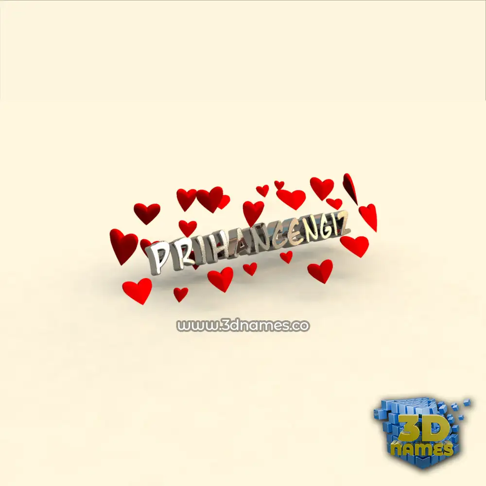 prihancengiz in In Love style - 3D name wallpaper