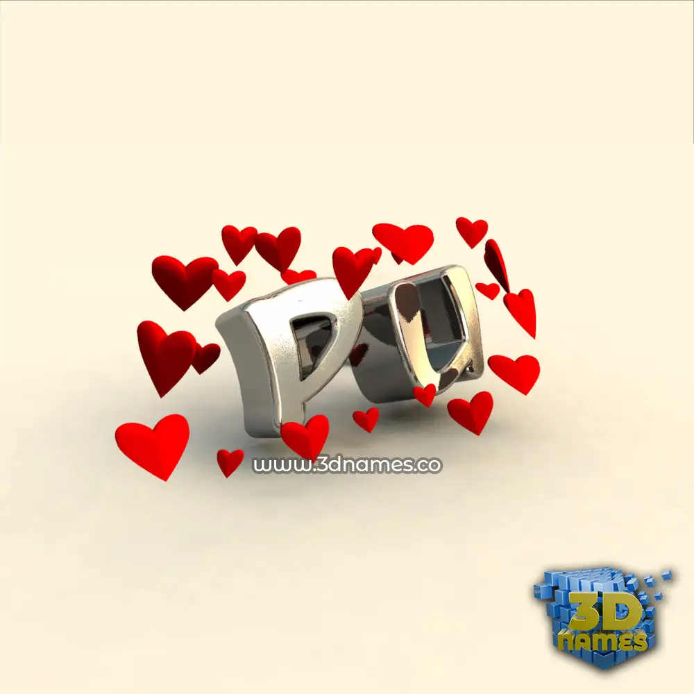 pu in In Love style - 3D name wallpaper