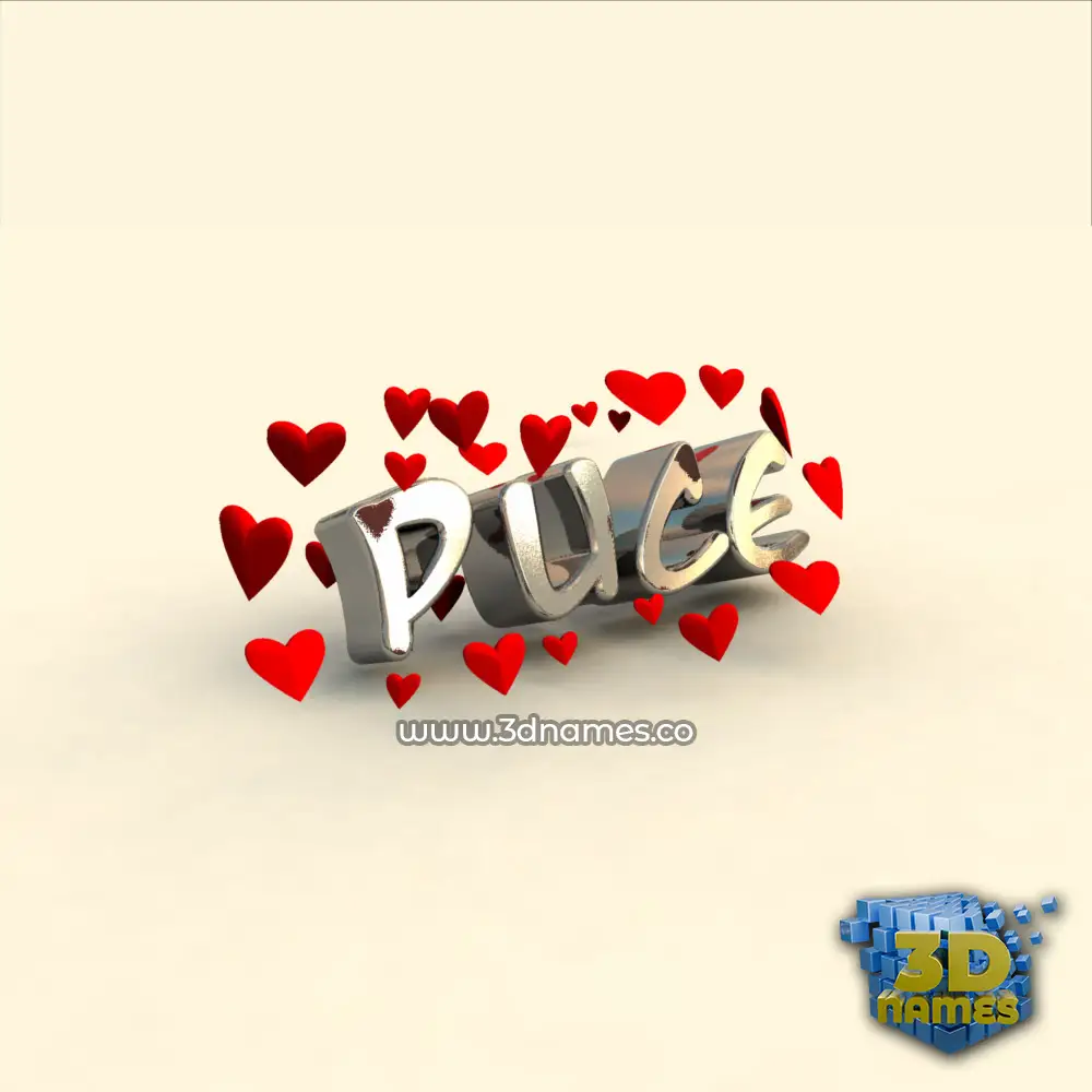 puce in In Love style - 3D name wallpaper
