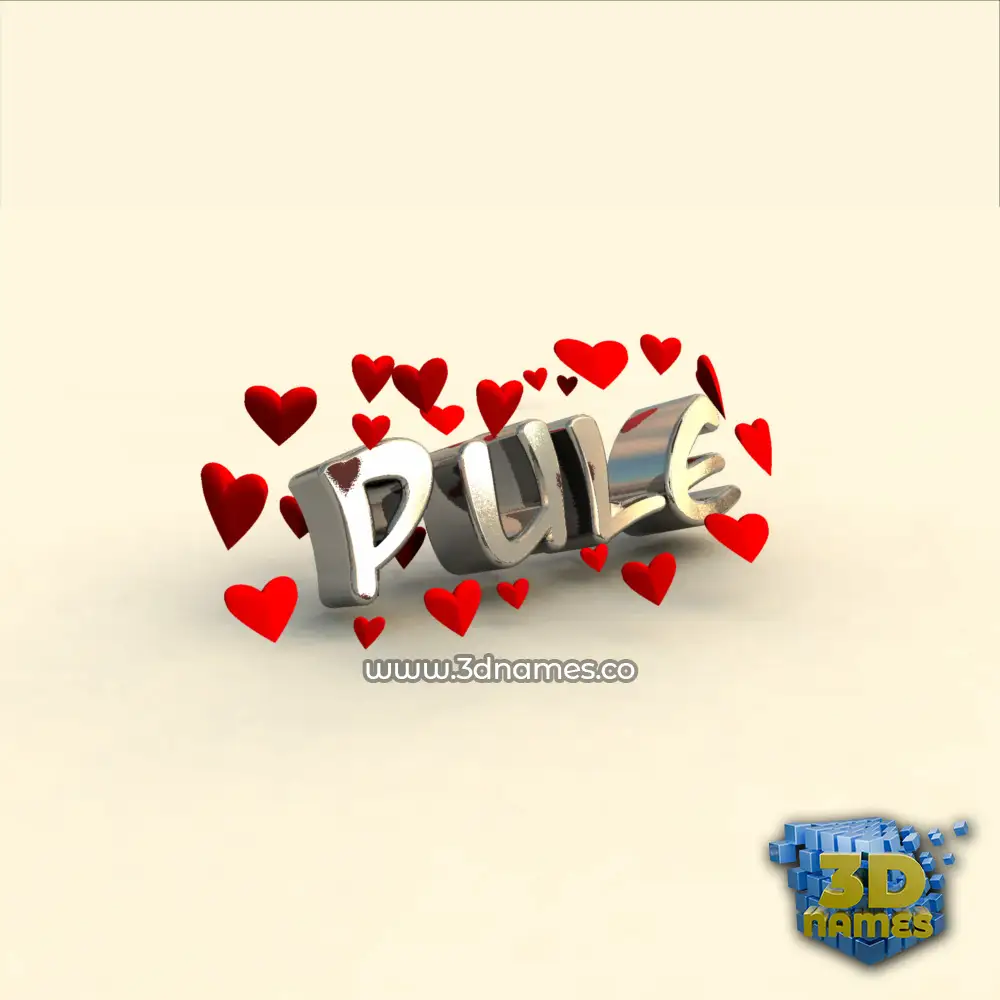 pule in In Love style - 3D name wallpaper