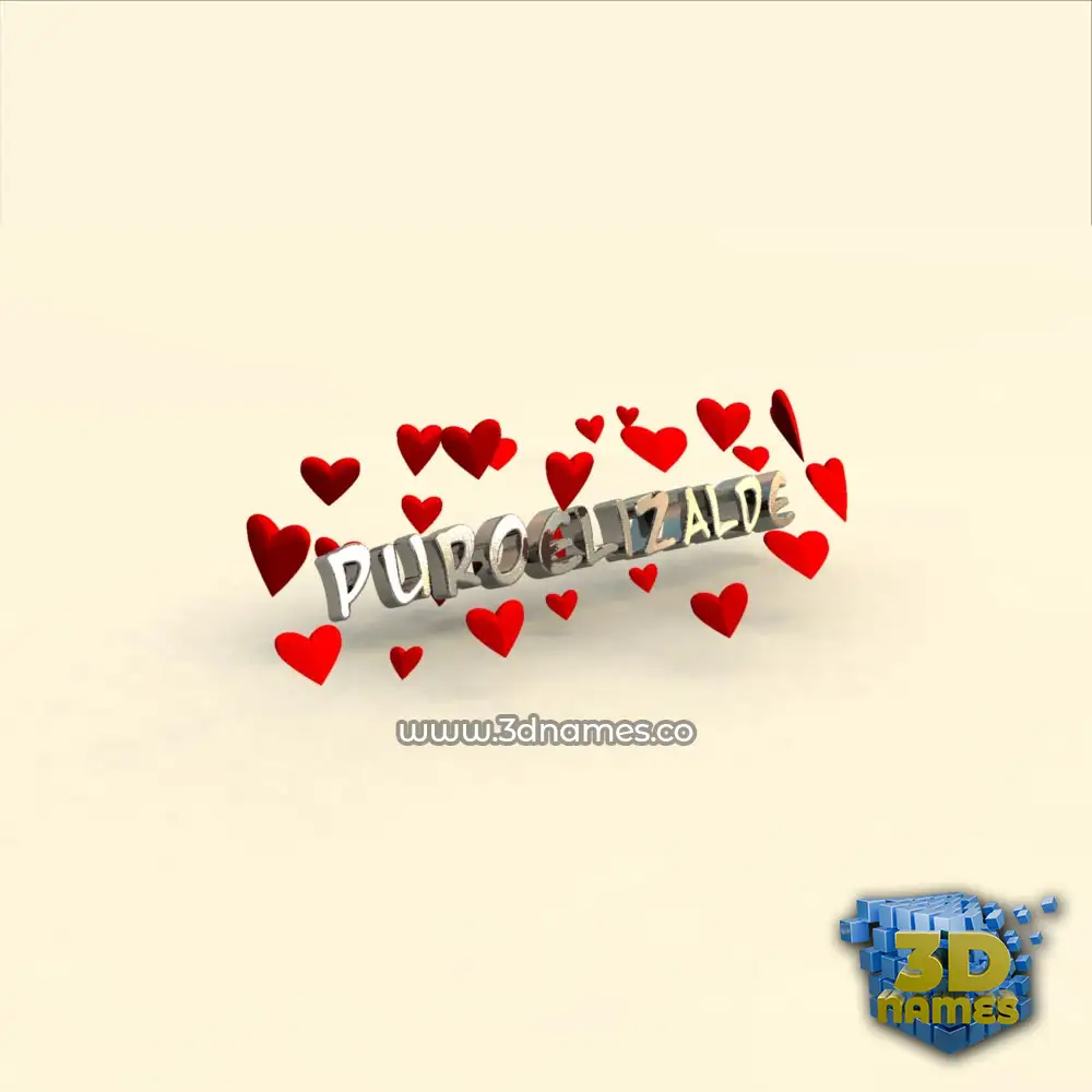 puroelizalde in In Love style - 3D name wallpaper