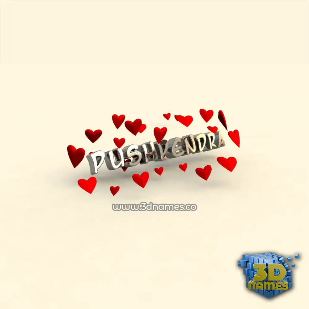 pushpendra in In Love style - 3D name wallpaper