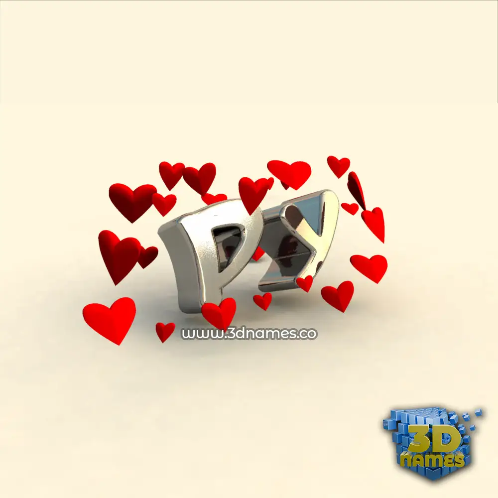 py in In Love style - 3D name wallpaper