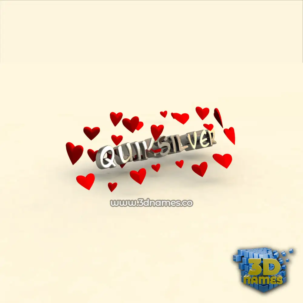 quiksilver in In Love style - 3D name wallpaper
