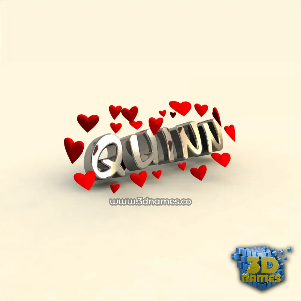 quinn in In Love style - 3D name wallpaper